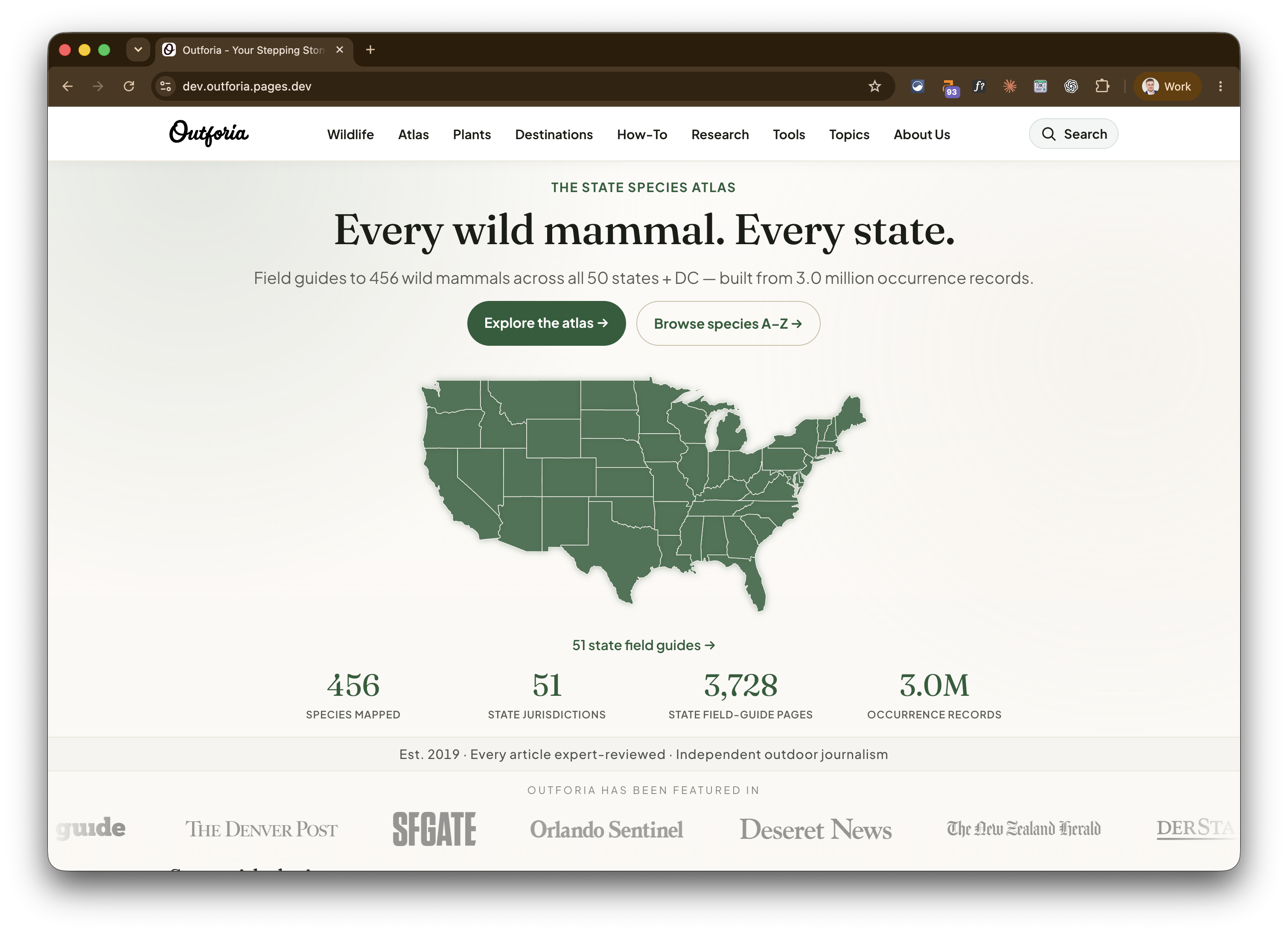 The new Outforia state species atlas